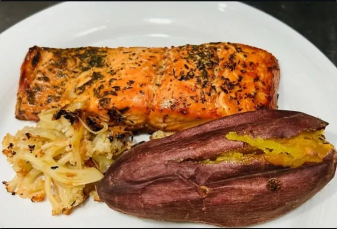 Salmon with sweet potato