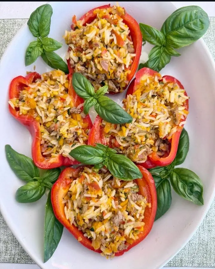 Stuffed Bell Peppers with Brown Rice