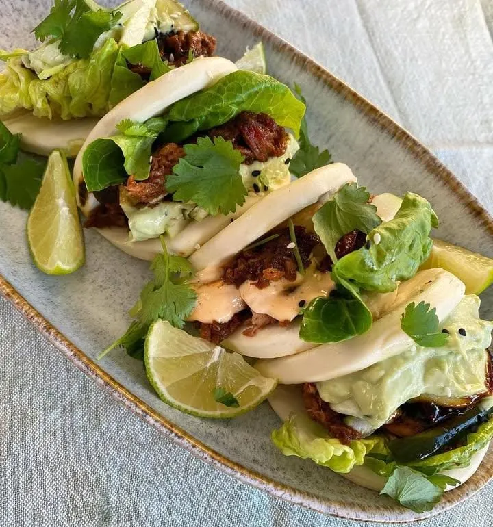 Korean BBQ Pulled Chicken Bao