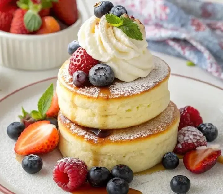 Sakura Cherry Blossom Soufflé Pancakes