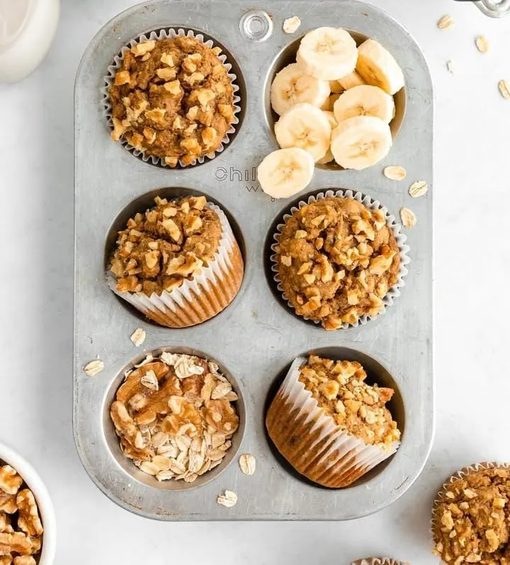 Banana Walnut Muffins with Honey