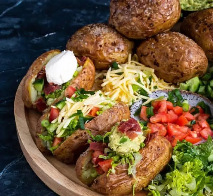 Chili Cheese Stuffed Potatoes