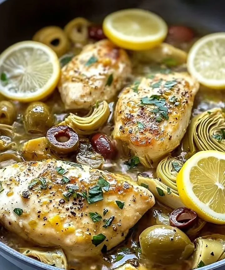 Mediterranean Chicken with Olives and Artichokes