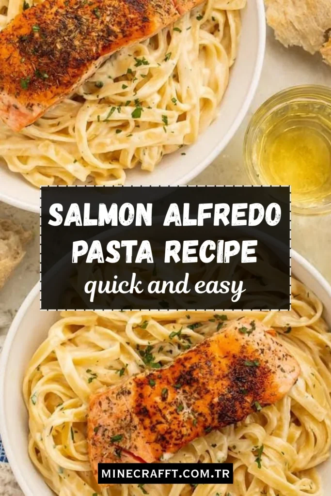 Garlic Salmon Alfredo Pasta