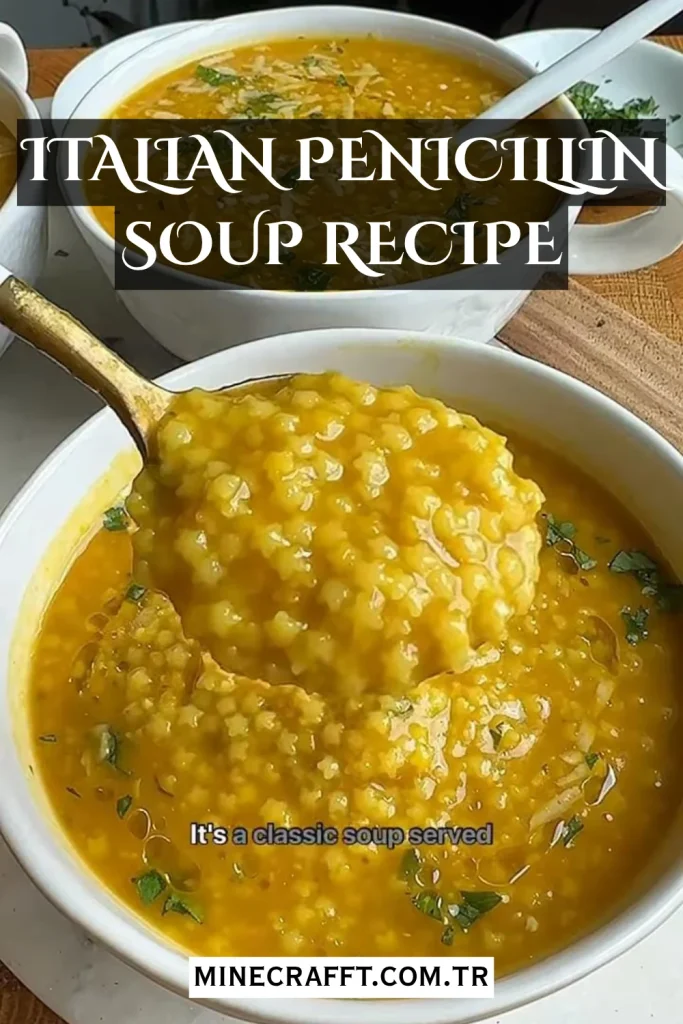 Italian Penicillin Soup Recipe — Garlic Lemon Chicken Broth with Turmeric for Cold Comfort & Immune Boost