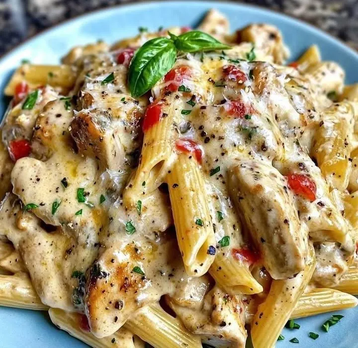 Pesto Chicken Alfredo Bake (Herbaceous & Elegant)