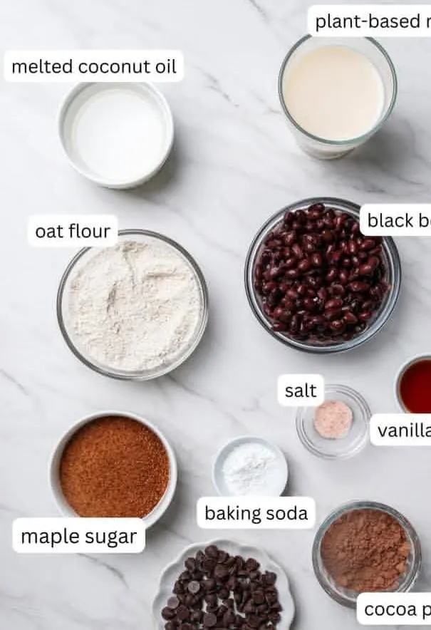 Ingredients for Healthy Black Bean Brownies