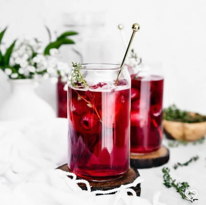 Iced Hibiscus Mint Tea