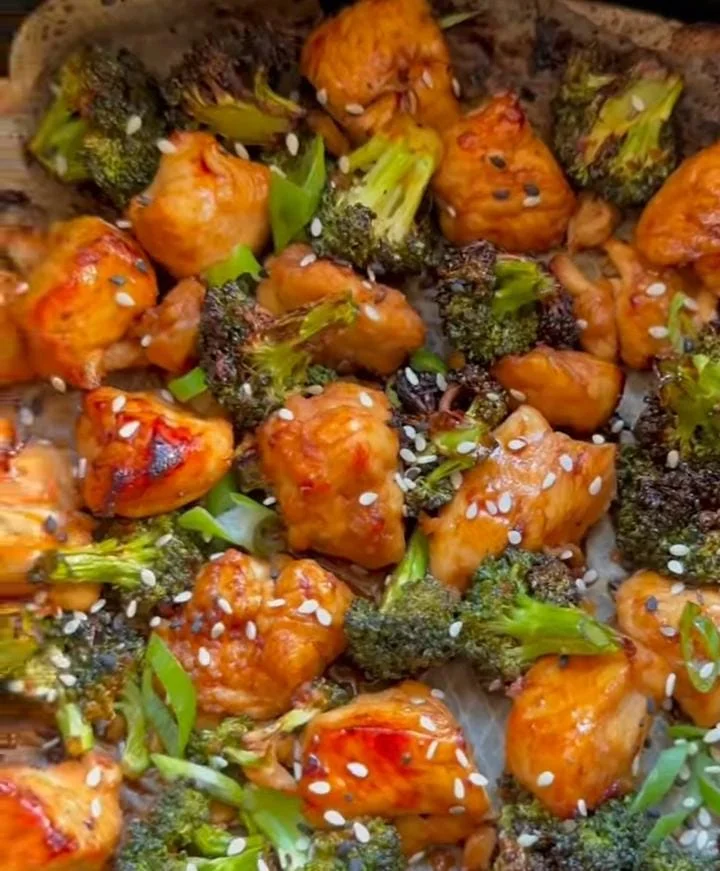 Sheet-Pan Honey-Sesame Chicken with Broccoli
