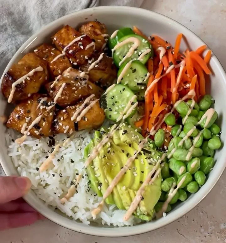 Salmon Avocado Rice Bowl