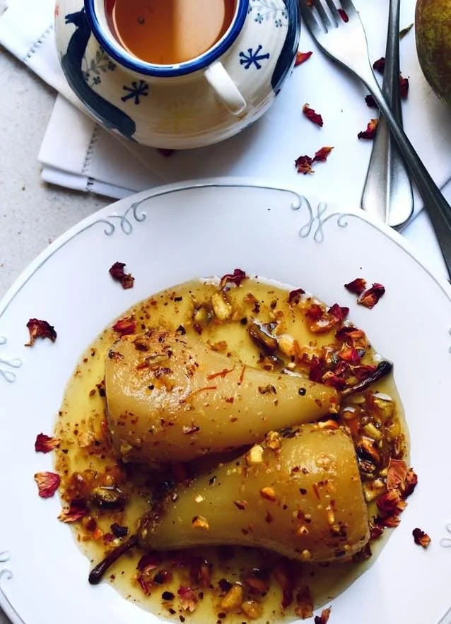Spiced Red Wine Baked Pears