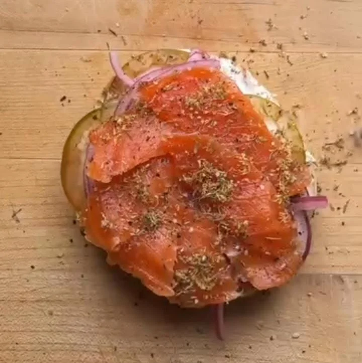Smoked Salmon and Egg Lox Bagel