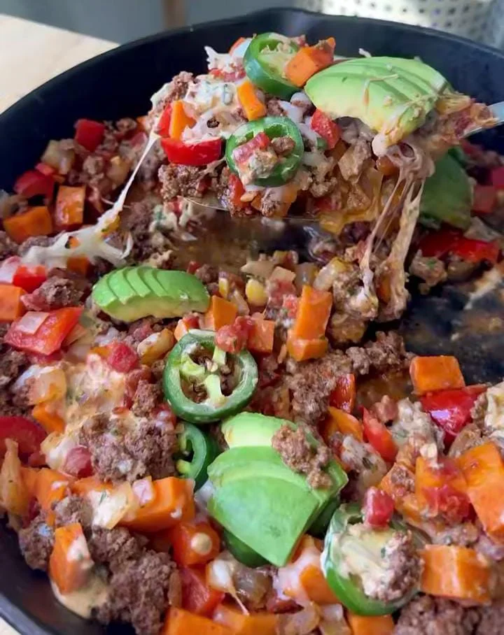 Ground Beef and Sweet Potato Skillet