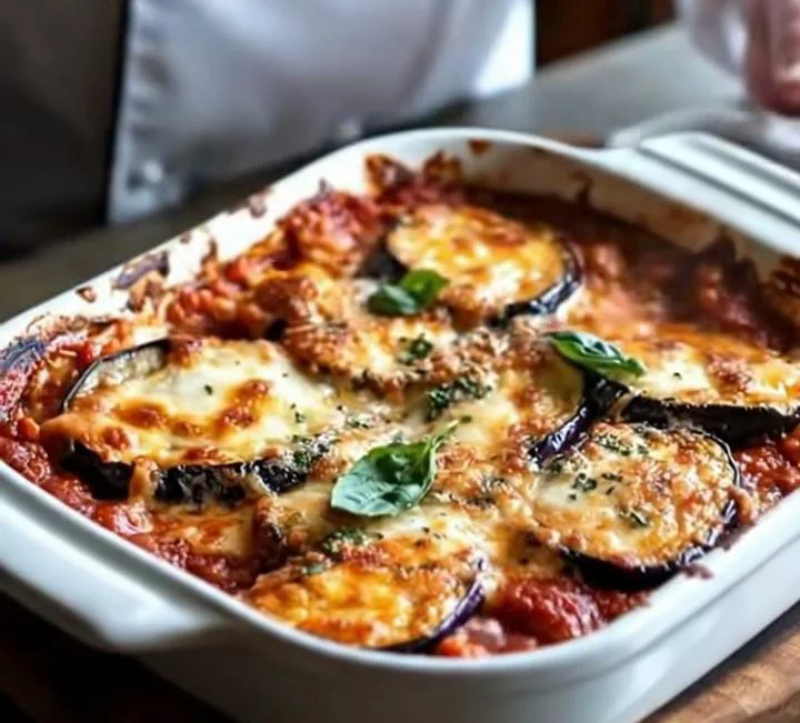 Ground Beef and Eggplant Parmesan Skillet