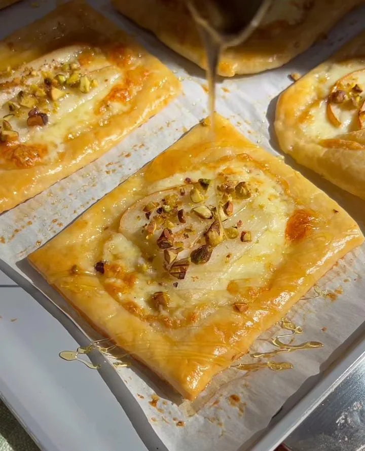 Pear, Almond & Honey Puff Pastry Envelopes