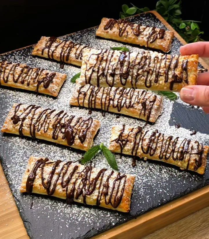 Banana-Nut Puff Pastry Roll-Ups with Cinnamon Yogurt Dip