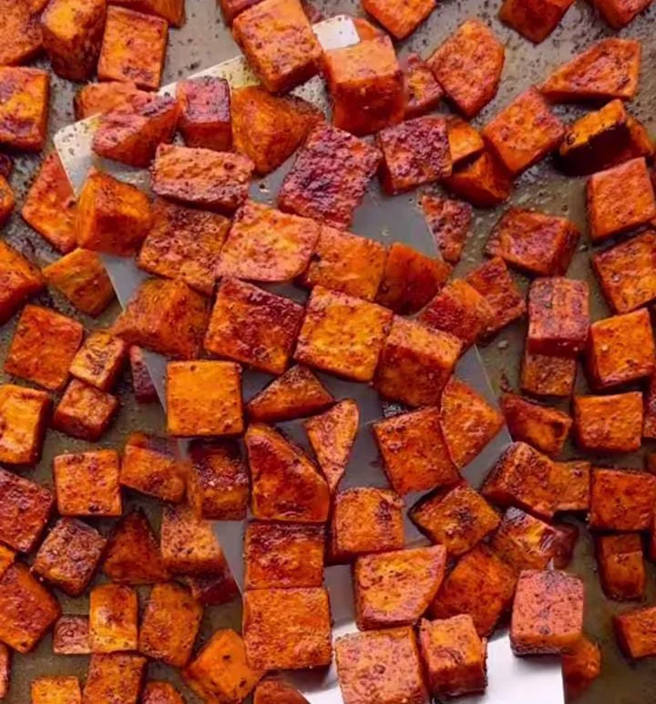 Roasted Sweet Potato Cubes