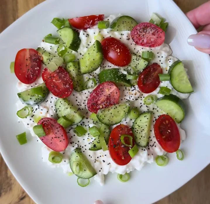 Cottage Cheese Veggie Protein Bowl High Protein Lunch Ideas
