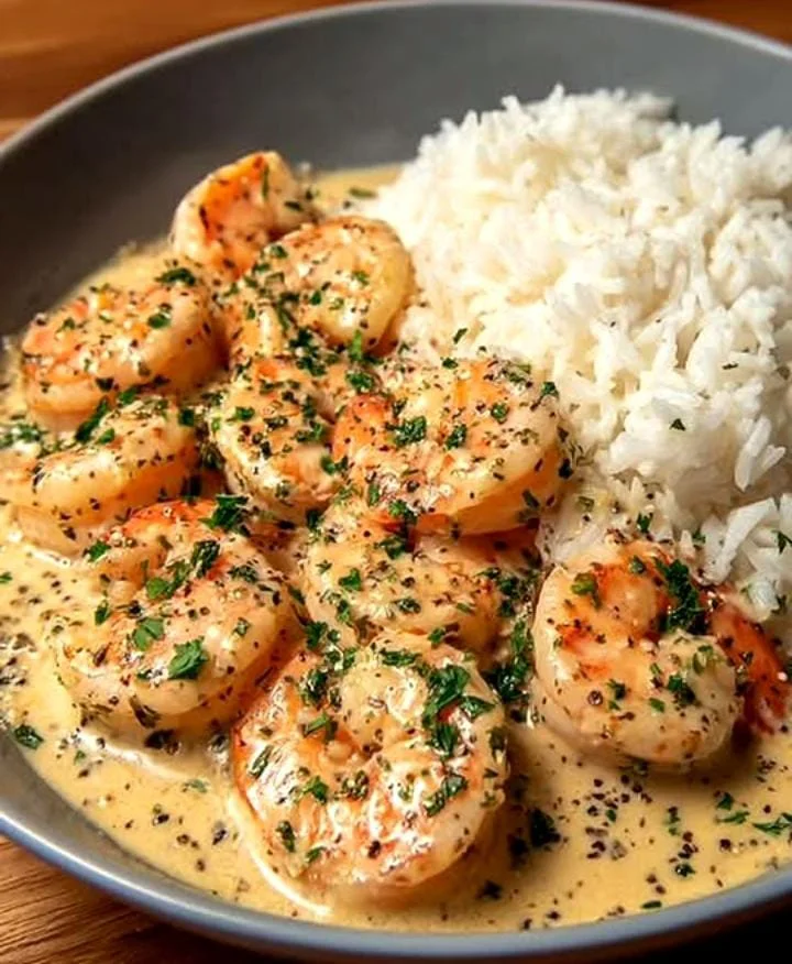 Garlic Shrimp and Brown Rice Bowl