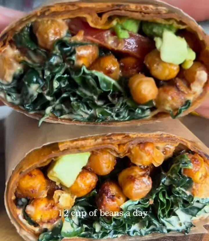 Mediterranean Chickpea and Spinach Wrap