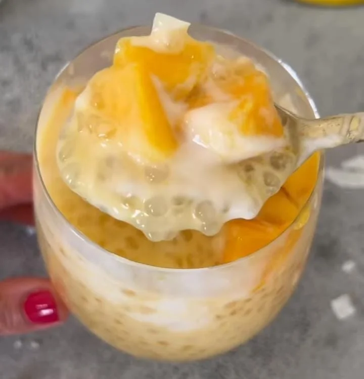 Mango Sago Coconut Pudding