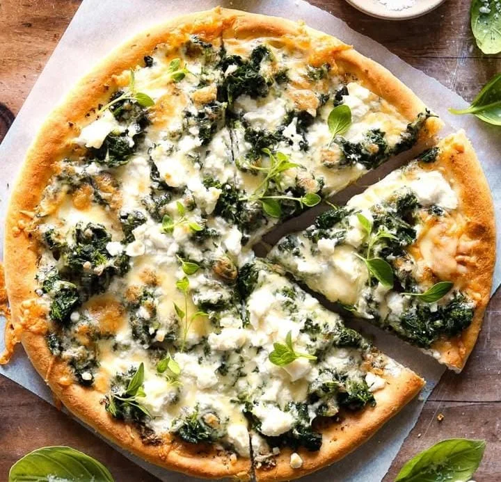 Spinach, Garlic, and Feta Pizza Topping
