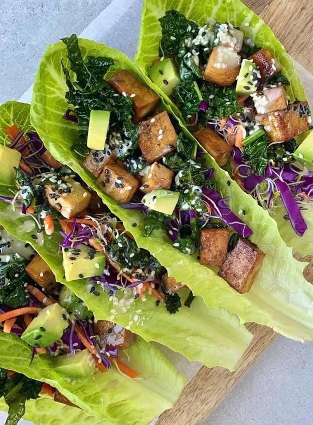 Crispy Tofu Lettuce Cups