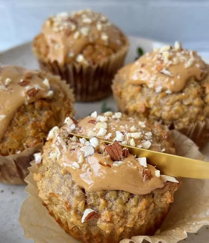 Soft Banana Oatmeal Muffins