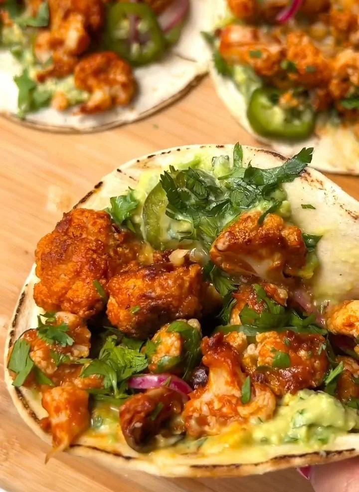 Cauliflower Tacos with Spicy Slaw