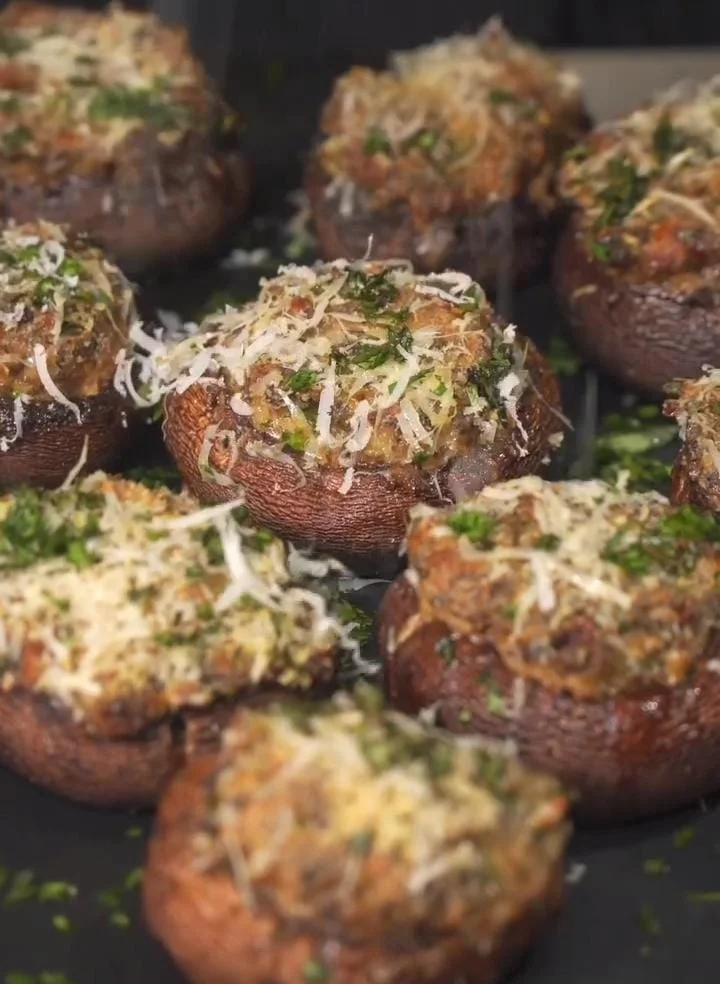 Cauliflower and Cheese Stuffed Mushrooms