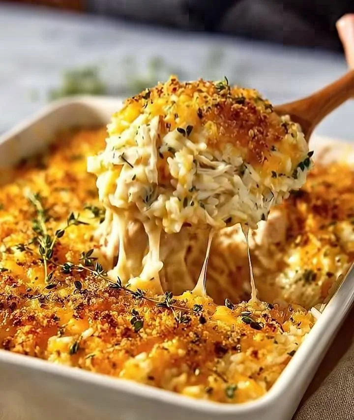 Cheesy Chicken Rice Bake