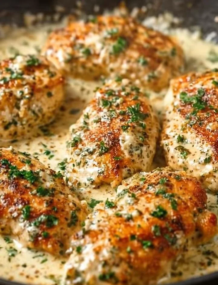Creamy Garlic Parmesan Crockpot Chicken