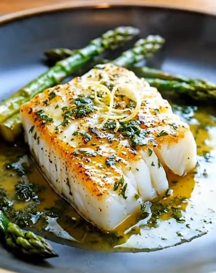 Mediterranean Lemon Garlic Halibut
