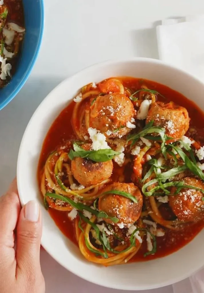 Cajun Turkey Meatballs with Zucchini Noodles