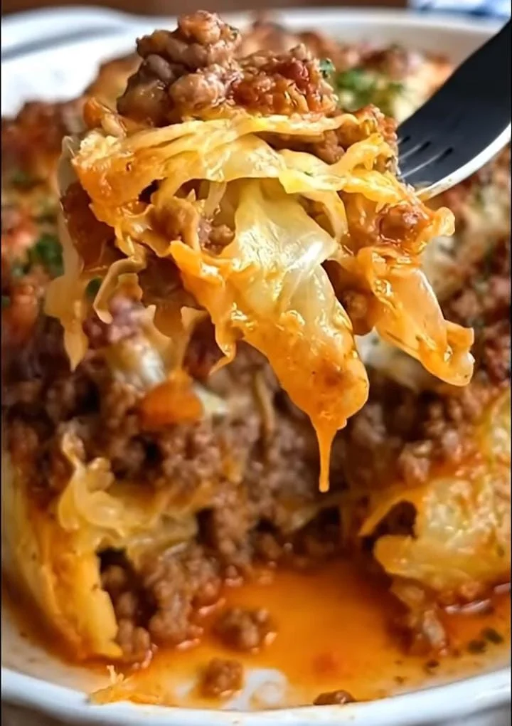 Creamy Herb Sausage Cabbage Bake