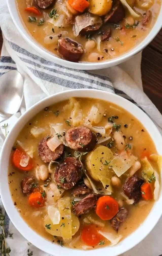 Smoky Sausage and Purple Cabbage Stew