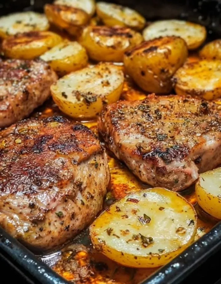 Sheet Pan Ranch Pork Chops