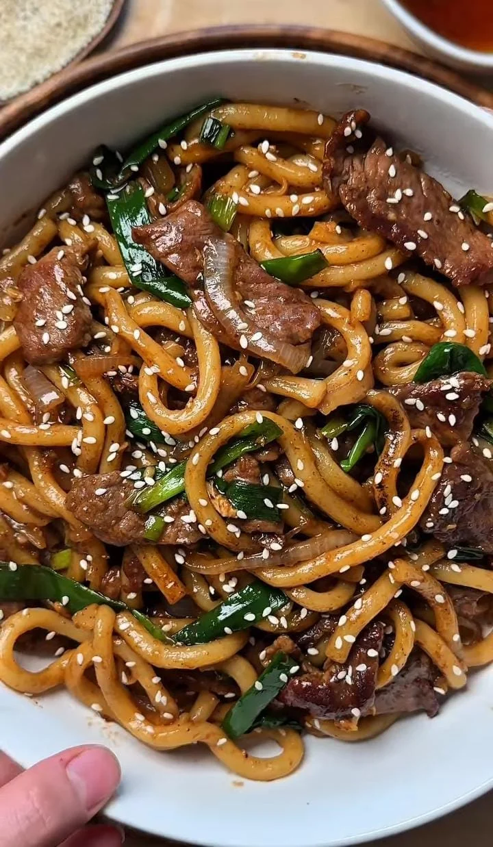 Thai Ground Beef Basil Noodles