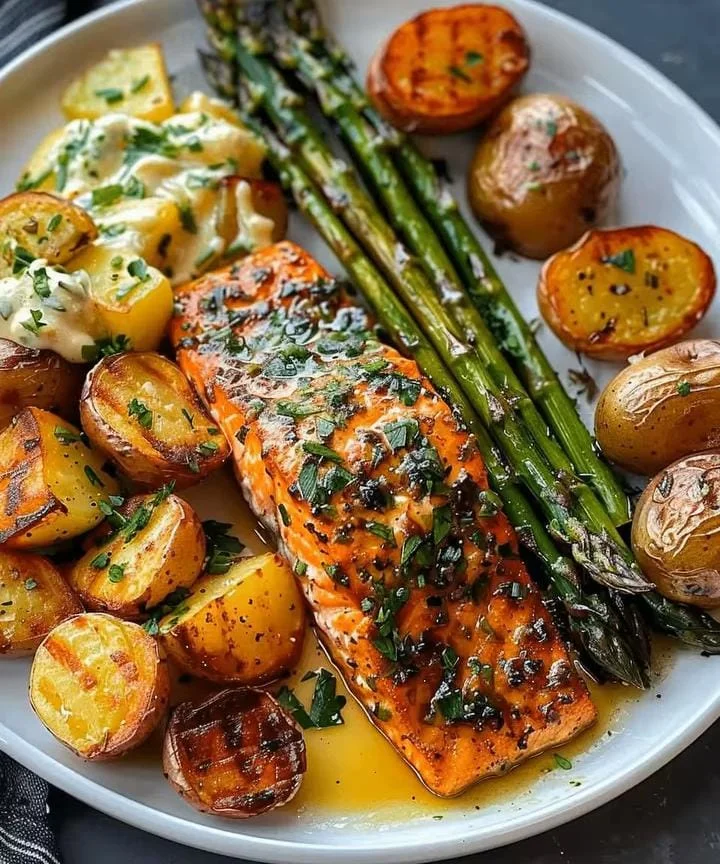 Garlic Butter Mediterranean Salmon