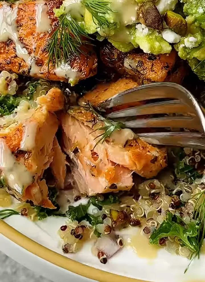 Mediterranean Salmon Quinoa Bowls