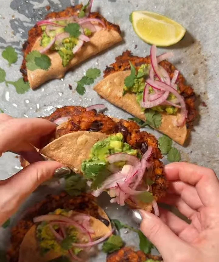 Spicy Tempeh Tacos with Pickled Onions