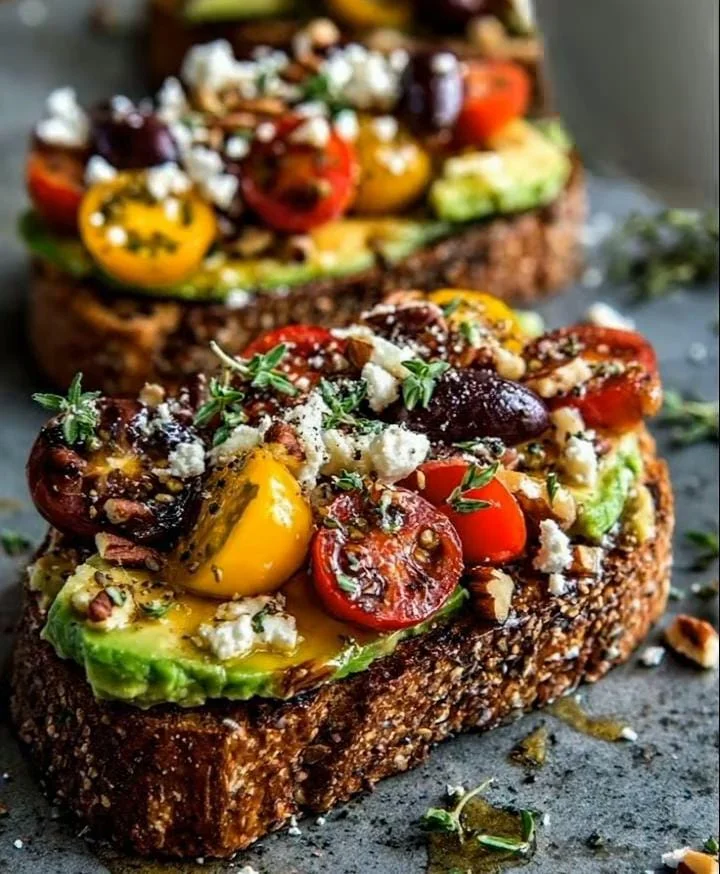 Avocado Toast with Roasted Chickpeas and Tomato