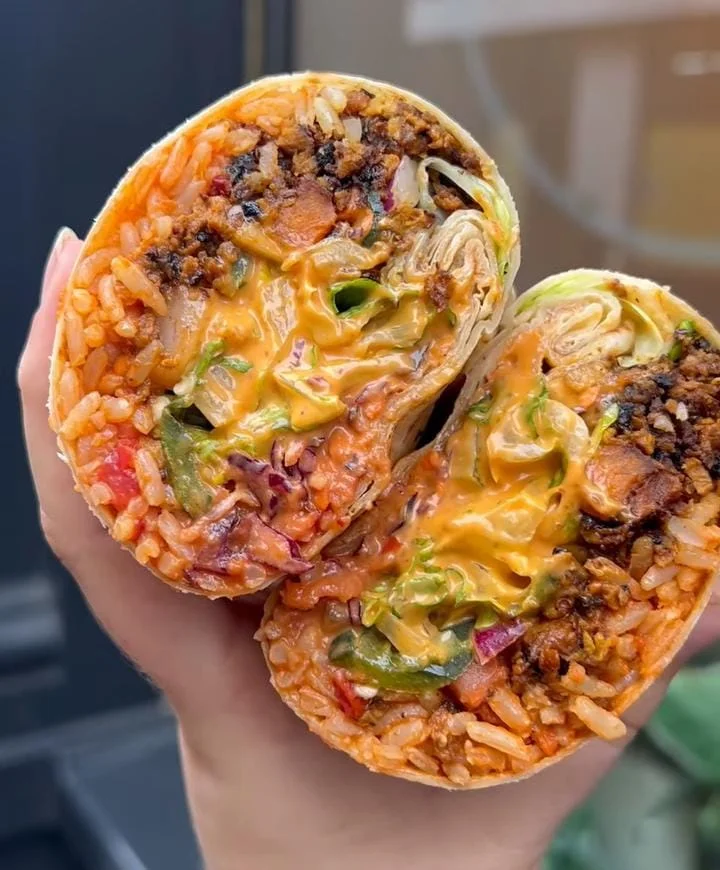 Vegan Breakfast Burrito with Scrambled Tofu and Avocado