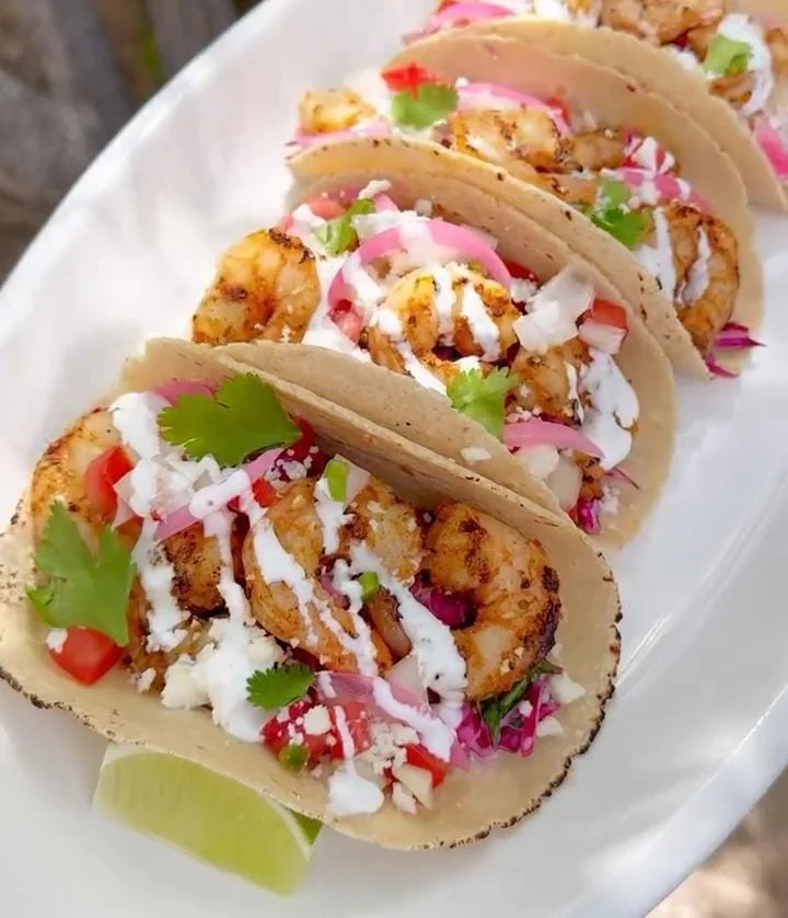 Grilled Shrimp Tacos with Cabbage Slaw