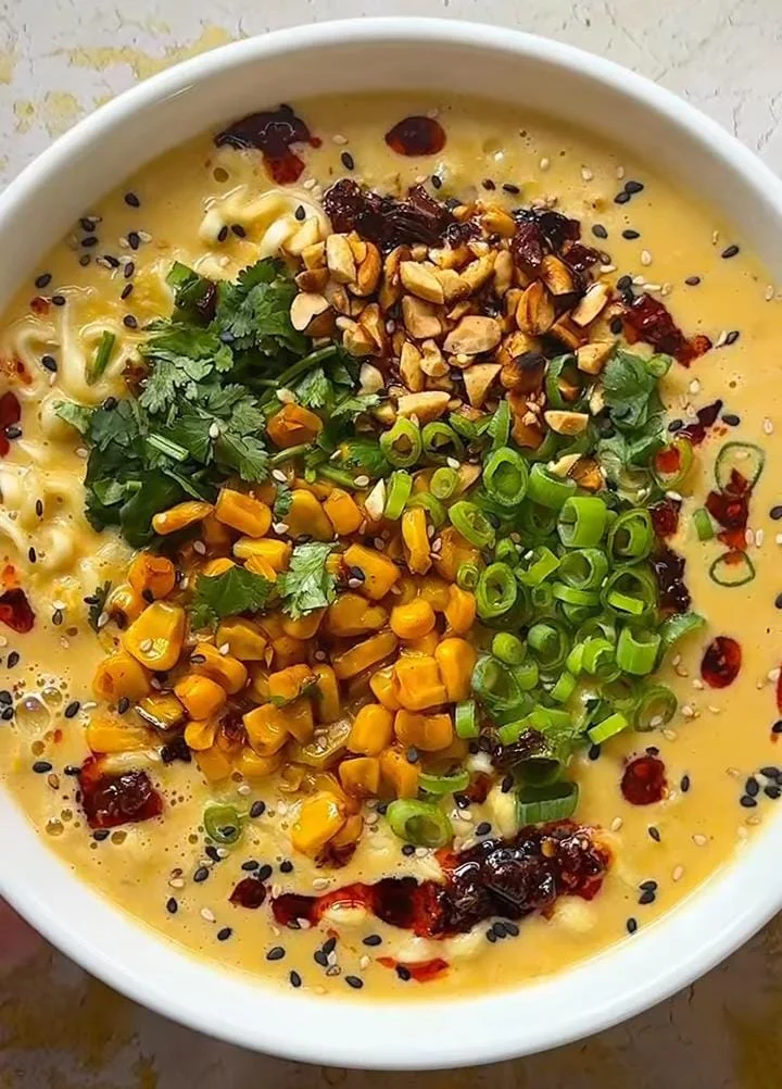 Peanut Butter Veggie Ramen Bowl