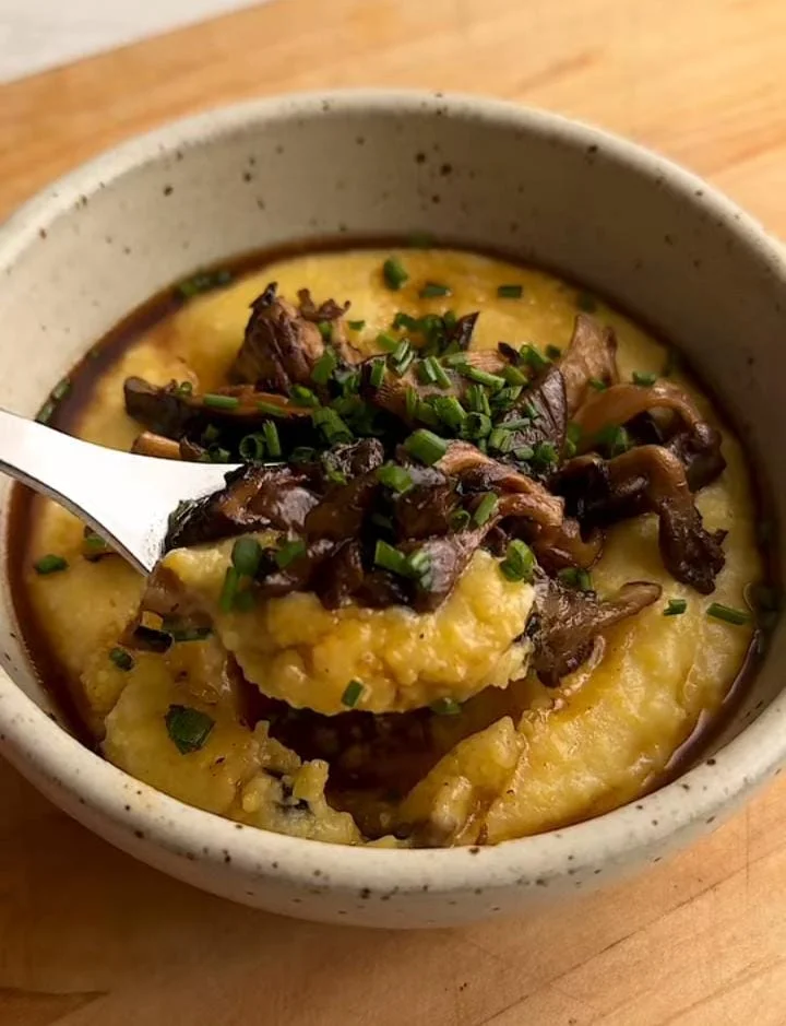 Grits with Cheddar and Scallions