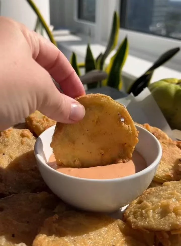 Fried Green Tomatoes with Pecan Butter