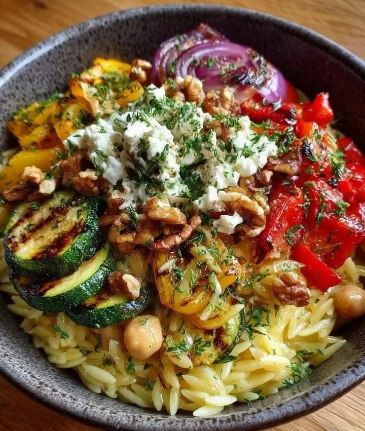 Chicken Orzo with Roasted Vegetables