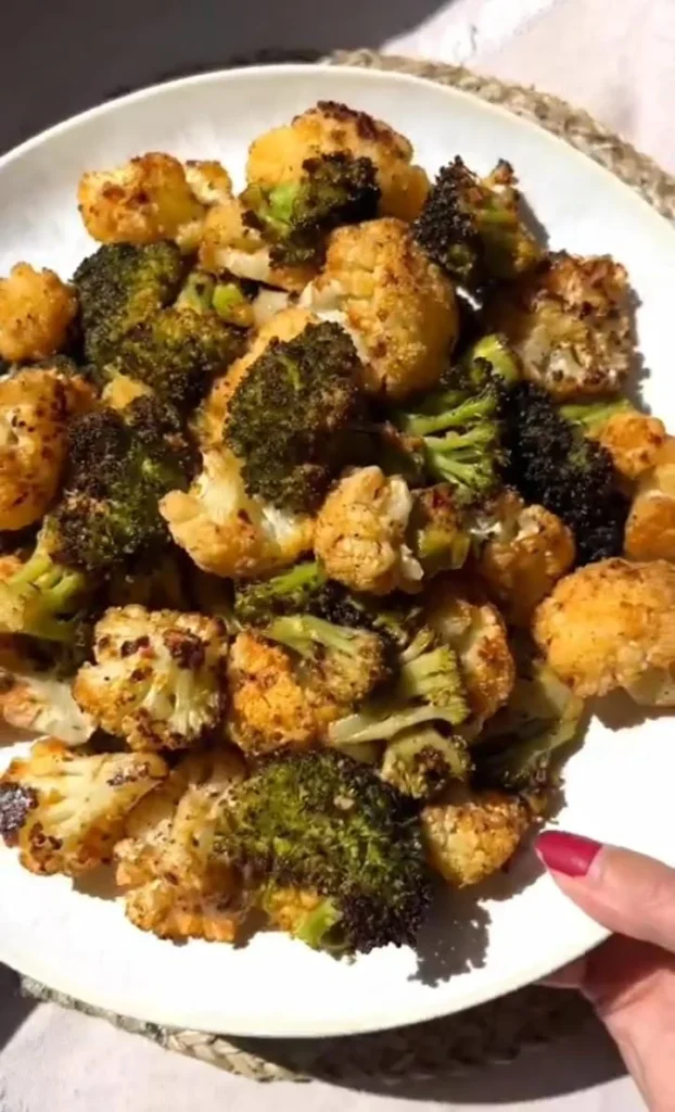 Roasted Cauliflower and Broccoli with Garlic Oil