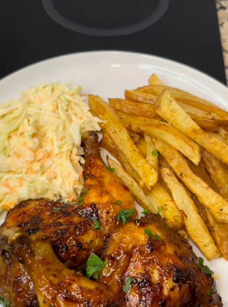 Oven-Baked BBQ Chicken Soul Food Dinner Plates